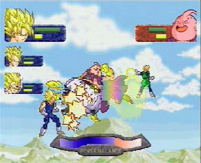 Gohan, Goku, and Majin Vegita battle Majin Boo