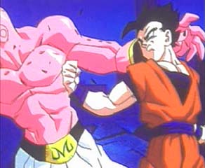 Gohan punches Boo in the intro movie